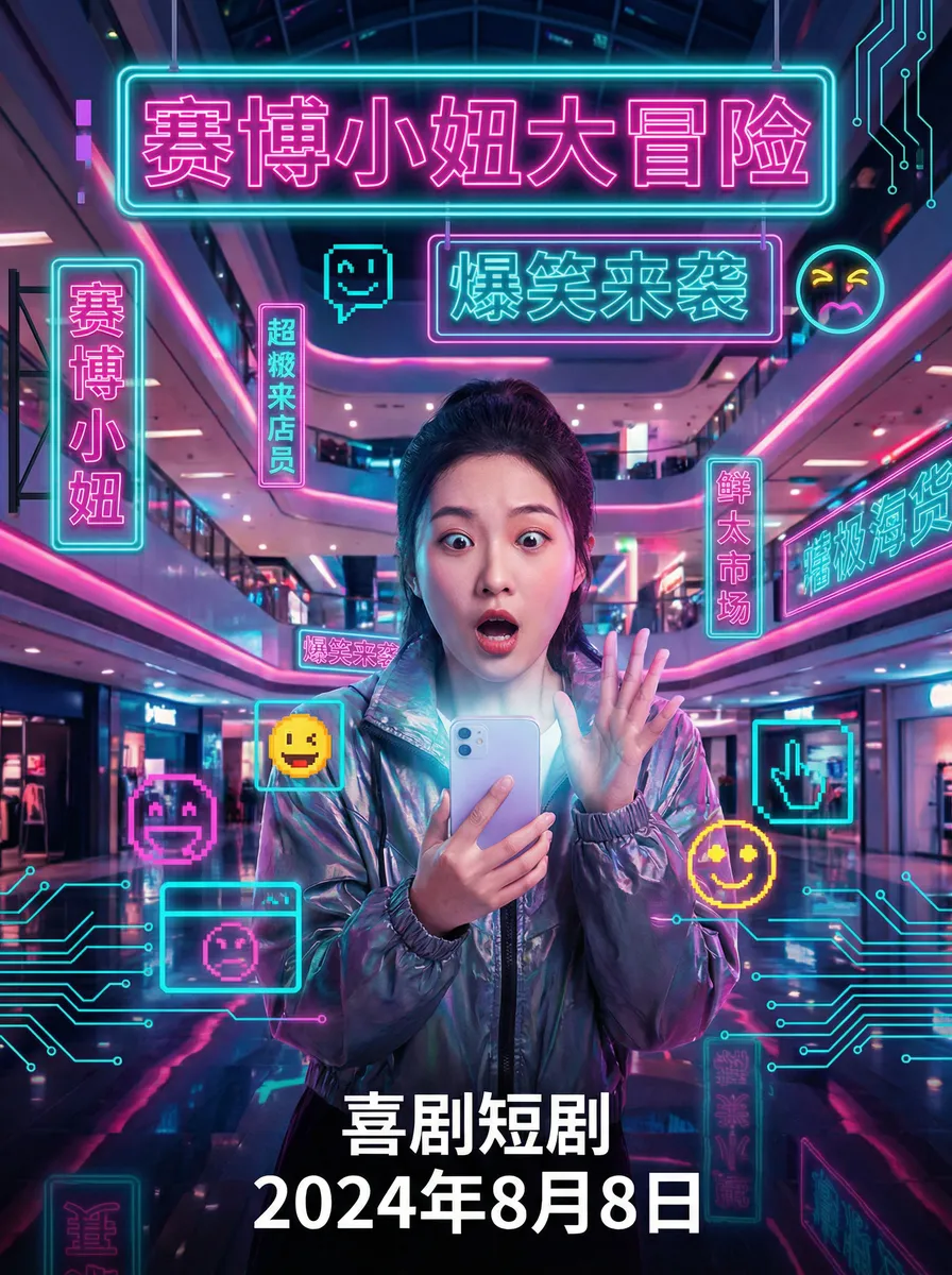 咖啡王子电视剧 搞笑喜剧短剧 - 赛博小妞大冒险海报